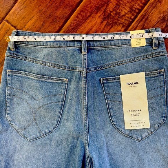 Rolla’s original High Rise Straight Jeans in Distressed Vintage Blue Size 33 NWT - Picture 5 of 9